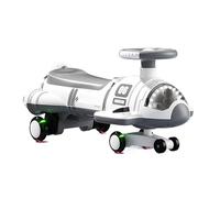 WLH Alexanders Carrelli Auto elettrica girevole con pedali 2 in 1, auto oscillante, ruote luminose colorate silenziose, rotazione a 360 gradi Macchinine(Grey,Electric type)