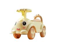 WLH Alexanders Carrelli Auto Wiggle a 4 ruote, macchinina a spinta con vano portaoggetti sotto il sedile, corno, giocattoli musicali for bambini e bambine Macchinine(Geel)