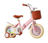 WLH Alexanders Carrelli Bici for bambini for bambine e ragazzi dai 2 ai 9 anni, bici da 12, 14, 16 e 18 pollici con seggiolino for bambole e cestino, bicicletta pieghevole Macchinine(Roze,12inch)