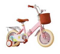 WLH Alexanders Carrelli Bici for bambini for bambine e ragazzi dai 2 ai 9 anni, bici da 12, 14, 16 e 18 pollici con seggiolino for bambole e cestino, bicicletta pieghevole Macchinine(Pink1,14inch)