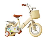 WLH Alexanders Carrelli Bici for bambini for bambine e ragazzi dai 2 ai 9 anni, bici da 12, 14, 16 e 18 pollici con seggiolino for bambole e cestino, bicicletta pieghevole Macchinine(Yellow1,16inch)