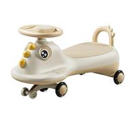 WLH Alexanders Carrelli Macchina a spinta con ruote lisce, sedile contenitore, giocattolo a dondolo e scorrevole a forma di coccodrillo for interni ed esterni. Macchinine(Geel,Flash wheel)