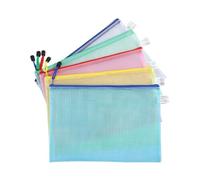 WLH Alexanders Cartelle Set di 5 Portadocumenti con Chiusura a Zip in PVC, Portadocumenti, Portadocumenti a Rete for Donne, Uomini, Ufficio, Scuola, Portadocumenti espandibili cartelletta