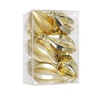 WLH Alexanders Decorazioni Natalizie in plastica infrangibile, 12 Pezzi, a Forma di Cono, Decorazioni Natalizie for Albero di Natale, Oro Rosa(Gold)