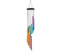 WLH Alexanders La Rete dei Sogni Campanello a Vento colorato for Esterni con 14 Tubi in Alluminio for Giardino, Patio, Balcone e Decorazione for la casa, Regalo di Natale e Compleanno(Blackwood)