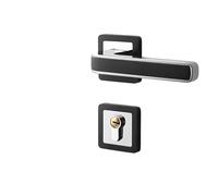 WLH Alexanders Maniglia for Porta Con Serratura Privacy Leva for Porta Set Interno Pomelli for Porte D'ingresso Con Chiavi for Camera Da Letto, Passaggio(Balck,Silent version)