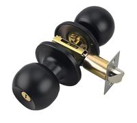 WLH Alexanders Pomello for porta esterna con serratura a chiave e catenaccio Serratura for porta a tre barre Serratura integrata Nera 1 pz(45-65mm)