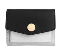 WLH Alexanders Portafoglio corto in pelle da donna, alla moda, semplice, porta carte con tasca portamonete, scomparto Compatible with contanti, finestra documenti, borsa a 3 pieghe donna(Svart)