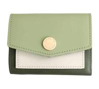 WLH Alexanders Portafoglio corto in pelle da donna, alla moda, semplice, porta carte con tasca portamonete, scomparto Compatible with contanti, finestra documenti, borsa a 3 pieghe donna(Groen)