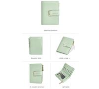WLH Alexanders Portafoglio da donna piccolo, compatto, bifold, di lusso, in pelle con fibbia, tascabile, con più scomparti Compatible with carte di credito e finestra Compatible with documenti(Groen)