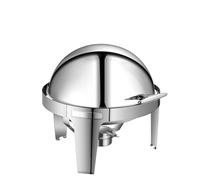 WLH Alexanders Scaldavivande Chafing Dish Buffet Set, 6 QT Stainless Steel Chafer with Full Size Pans Round Catering Warmer Server(Silver,Full Flip Cover)