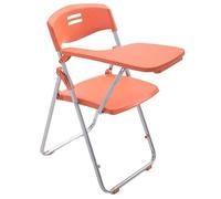 WLH Alexanders Sedie pieghevoli 2 sedie pieghevoli con tavoletta for scrivere, struttura in ferro for ufficio, scuole, sale giochi, asili nido, sedute for riunioni ed eventi sedies(Oranje)