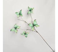 WLH Alexanders Steli di rami di simulazione di rami di farfalle artificiali con composizione floreale di farfalle finte for decorazioni di vasi fiori finti(Groen)