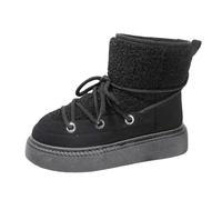 WLH Alexanders stivali neve Snow Boots for Women Platform Anti-Slip Winter Booties, Warm Fur Lace Up Round Toe Ankle Boots for Women(Svart,38)