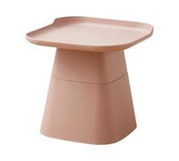 WLH Alexanders Tavolino da caffè angolare in plastica for soggiorno, divano, scrivania for piccoli spazi, appartamento, multiuso(Roze,Square)