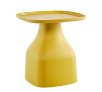 WLH Alexanders Tavolino da caffè angolare in plastica for soggiorno, divano, scrivania for piccoli spazi, appartamento, multiuso(Geel,Conical)