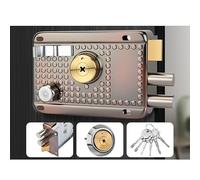 WLH Alexanders Traditional Nightlatch Electro Brass Finish Standard Security Double Lock Cylinder Interlocking Locking Structure(Left-opening with edge1)