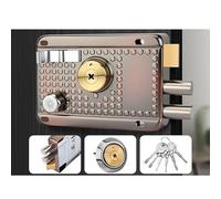 WLH Alexanders Traditional Nightlatch Electro Brass Finish Standard Security Double Lock Cylinder Interlocking Locking Structure(Left-opening with beveled edge1)