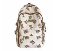 WLH Alexanders Zaini Zaino for la scuola con motivo a orso, leggero, da 17 pollici, for ragazze e ragazzi, casual, for scuola superiore e università Materiale scolastico(Bruin)