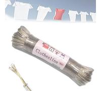 WLHFDC 30m Filo per Stendere Il Bucato da Esterno,Filo Stendibiancheria per Esterno,Cavo Stendibiancheria per Esterno Antiruggine e Impermeabili,4mm Corda per Stendere I Panni Esterno,Capacità 120 KG