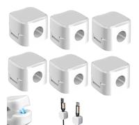 WLHFDC 6 Pezzi Clip per Cavi,Magnetica Cable Management Autoadesivo,Organizer Cavi,Fermacavi Adesivi Scrivania per Scrivania,Comodino,Cavi di Ricarica,Cable Organizer per HDMI,USB,Cavo Audio(Bianco)