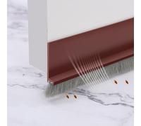 WLHFDC Paraspifferi Sottoporta,Paraspifferi per Porte,Guarnizione a Spazzola Porta Blindata Inferiore Insonorizzata Antivento Antipolvere,Paraspifferi Porta Blindata Umidità(100cmx5cm,Marrone)