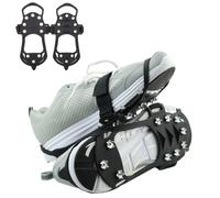 WLHFDC Ramponi per Scarponi,Ice Tacchetti,Ramponcini da Neve 10 Denti,Rampini Ghiaccio per Scarpe,Ramponi per Donna Uomo con Ottimo Grip per Passeggiate,Jogging o Escursioni Camping su Neve e Ghiaccio