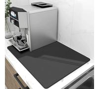 WLHFDC Tappetino Scolapiatti 50x40cm,Tappetino Macchina Caffe,Tappetino Scolapiatti Assorbente Cucina,Super Assorbente Tappetino Lavello Cucina,Tappetino Antiscivolo Assorbente Cucina(Grigio Scuro)