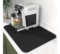 WLHFDC Tappetino Scolapiatti 50x40cm,Tappetino Macchina Caffe,Tappetino Scolapiatti Assorbente Cucina,Super Assorbente Tappetino Lavello Cucina,Tappetino Antiscivolo Assorbente Cucina(Nero)
