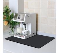 WLHFDC Tappetino Scolapiatti 60x40cm,Tappetino Macchina Caffe,Super Tappetino Assorbente Cucina,Tappetino Scolapiatti Antiscivolo da Lavello Accessori per Piano di Lavoro del Lavello(Nero)