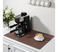 WLHFDC Tappetino scolapiatti per macchina da caffè, 30x40 cm, asciugatura rapida, cucina, bagno, bancone (marrone)