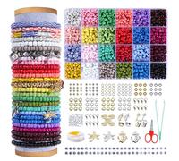 WLIAGYE Set di 24 perline di vetro opache, 5 mm, per braccialetti fai da te, set di perline da infilare, idea regalo per Natale, vacanze, compleanni, feste, ricompense