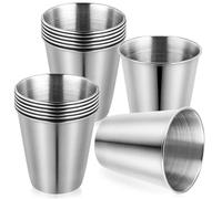 WLIHDB Bicchiere In Acciaio Inossidabile 10 pezzi di tazze metallo in acciaio inossidabile, da birra 70 ml, frullato for campeggio Ravel, set caffè e tè Per Casa, Ristoranti, Viaggi