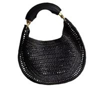 WLIHDB Borsa in tessuto a forma di mezzaluna sotto le ascelle da donna dal design cavo elegante vacanza in paglia casual e versatile Per Tutti I Giorni(Color5)