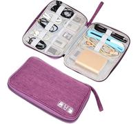WLIHDB Borsa Portacavi 2 pezzi Borsa organizer for elettronica da trasporto impermeabile Accessori viaggio universali for riporre i cavi Per Cavo(Purple)