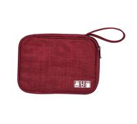 WLIHDB Borsa Portacavi 2 pezzi Borsa portaoggetti digitale USB Organizzatore for cavi dati portatile impermeabile for dispositivi elettronici Linea auricolari Viaggio Per Cavo(Red)