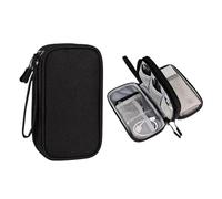 WLIHDB Borsa Portacavi 2 pezzi Borsa portaoggetti portatile da viaggio for prodotti digitali Organizzatore for cavi dati USB Scatola del tesoro for ricarica cuffie Per Cavo(Black)