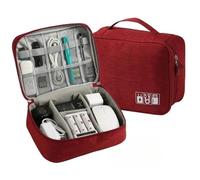 WLIHDB Borsa Portacavi 2 pezzi Custodia for cavi impermeabile Organizzatore elettronico digitale Caricabatterie portatile USB for linea dati Spina da viaggio Per Cavo(Color 2)