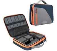 WLIHDB Borsa Portacavi 2 Pezzi Da 11,6 Pollici A Doppio Strato Elettronico Addensato Borsa Organizer For Cavi Custodia Portatile Dischi Rigidi, Carica Per Cavo(Blue)
