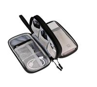 WLIHDB Borsa Portacavi Borsa organizer elettronica in tessuto Oxford resistente, custodia da viaggio for accessori for cavi con tasca in rete for caricabatterie, USB Per Cavo(Black)
