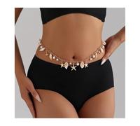 WLIHDB Catena per La Vita 2 Pezzi Catene a Maglie in Vita a Conchiglia for Donne Catene in Vita con Perle finte Catene Creative for Il Corpo for Gioielli Bikini per Ragazze