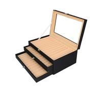 WLIHDB Espositore Per Penne Espositore portapenne stilografiche in pelle con capacità di 12/24/36 scomparti, tipo cassetto, scatola organizer in flanella Per Penne(Black-36pens)