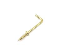 WLIHDB Gancio A Vite 10 pezzi di ganci for lampada, tenda, da soffitto, a occhiello, a vite, a tazza OLC Per Amache(L shape golden,Length 50mm)