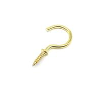 WLIHDB Gancio A Vite 10 pezzi di ganci for lampada, tenda, da soffitto, a occhiello, a vite, a tazza OLC Per Amache(C shape golden,Length 20mm)