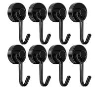 WLIHDB Gancio magnetico da 8 pezzi Per La Sospensione | Strumenti for appendere il frigorifero da cucina con gancio girevole(Black)
