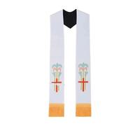 WLIHDB La stola presenta un design sacro ricamato for cerimonie religiose. Sciarpa da prete in tessuto poliestere Per Cerimonie Ecclesiastiche(Color5)
