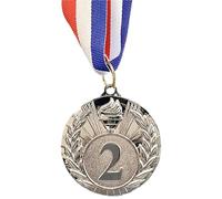 WLIHDB Medaglie Premio 5 medaglie d'oro/Argento/Bronzo con Nastro da Collo, premi Sportivi for Studenti, Competizione per Competizioni E Giochi(Silver)