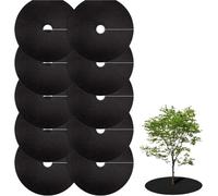 WLIHDB Membrana Anti-Erbacce 15 PZ Non Tessuto Anello di Pacciamatura for Alberi Tappetini for Erbacce Barriera Paesaggio Tessuto Riutilizzabile Pacciame for Il Controllo per Erbacce(25CMx25CM)