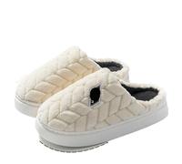 WLIHDB Pantofole Calde Invernali Ciabatte in cotone for donna in autunno e inverno, calde pantofole in felpato for Per L'Inverno(WHITE,36-37)