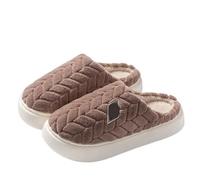 WLIHDB Pantofole Calde Invernali Ciabatte in cotone for donna in autunno e inverno, calde pantofole in felpato for Per L'Inverno(Brown,36-37)